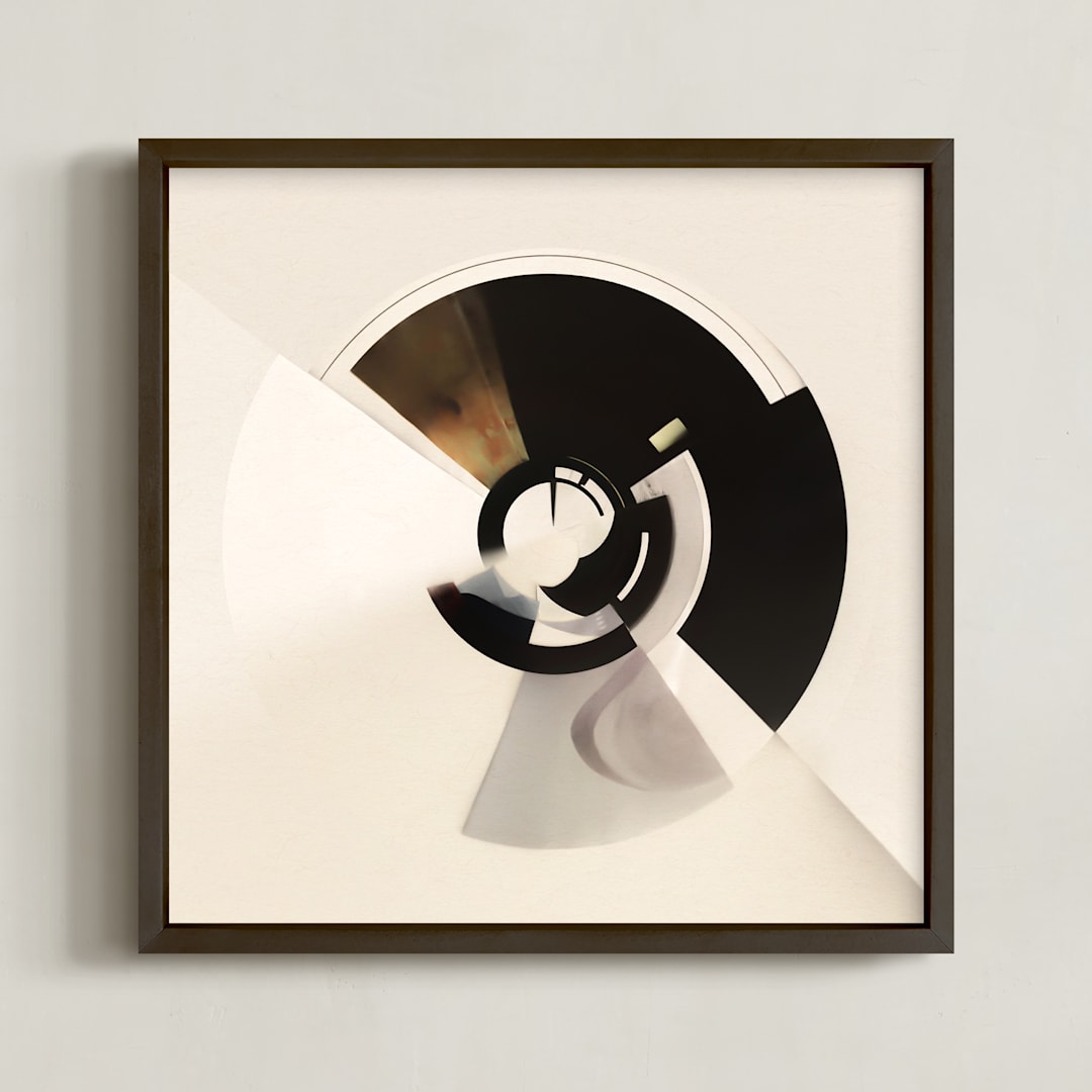 "Spinning Wheel" - Art Print in Exciting Beige by Lisa Sundin - Framed
