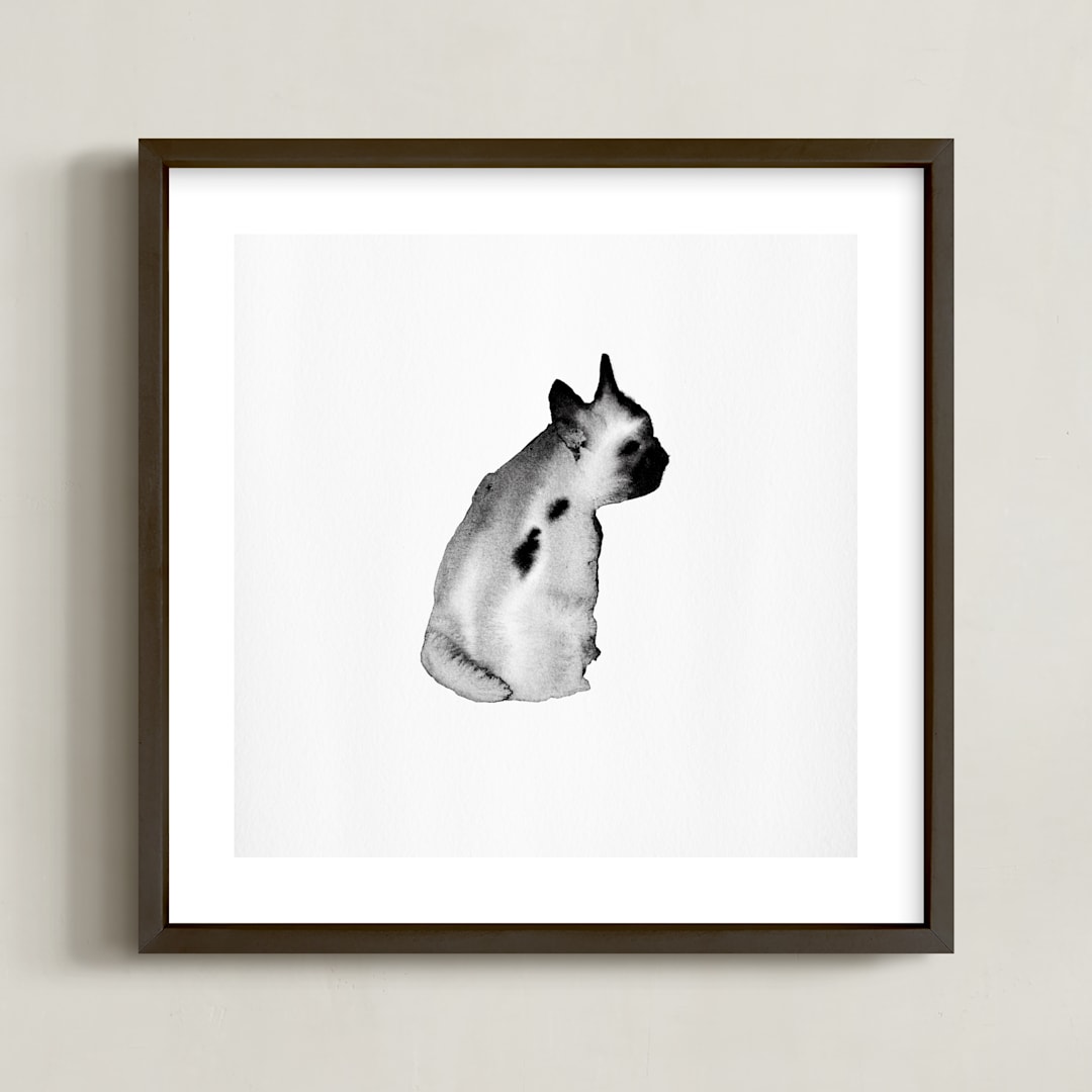 "Dreaming Ted" - Art Print in Dim Grey by jinseikou - Framed