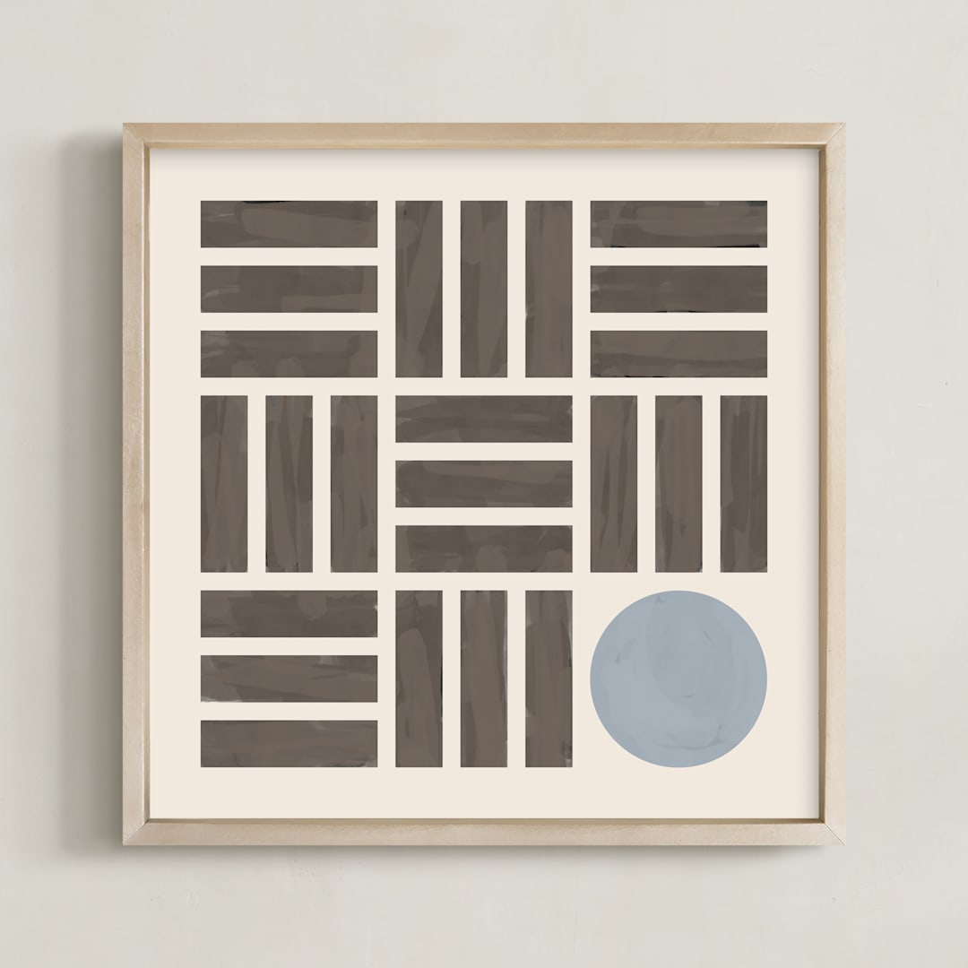 "Ki Ni Maru" - Art Print in Espresso by Yohaku Oshima - Framed
