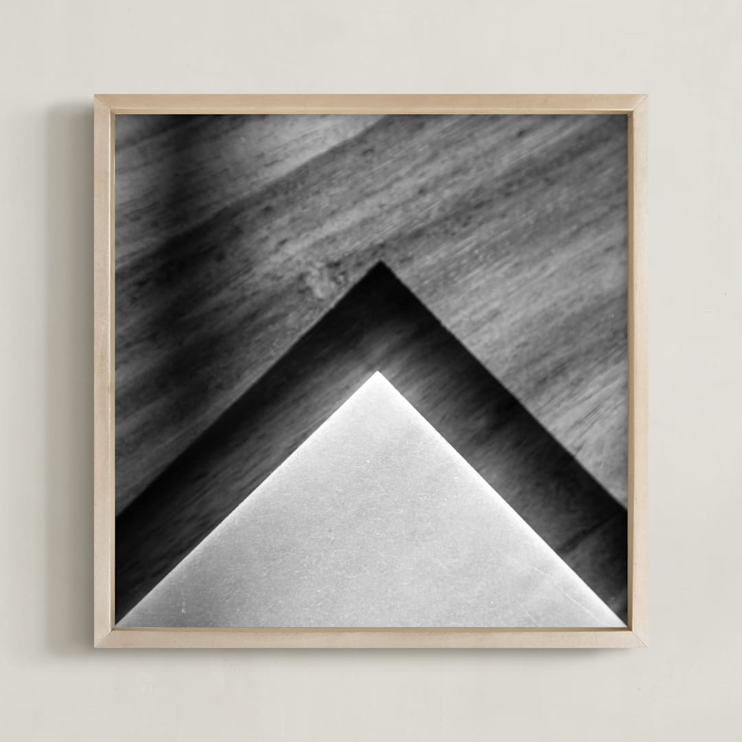 "Shadow Geometry #2" - Art Print in Shades Grey by Van Tsao - Framed