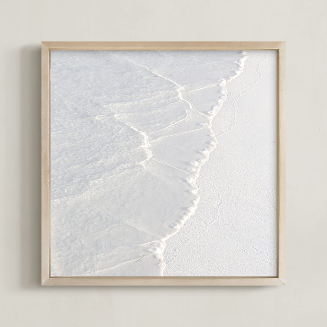 "White Water " - Art Print in White ocean waves by Lisa Sundin - Framed