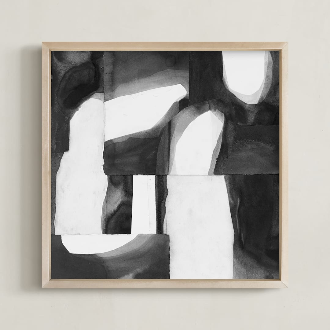 "Construct 1" - Art Print in Black and White by Ashleigh Ninos - Framed