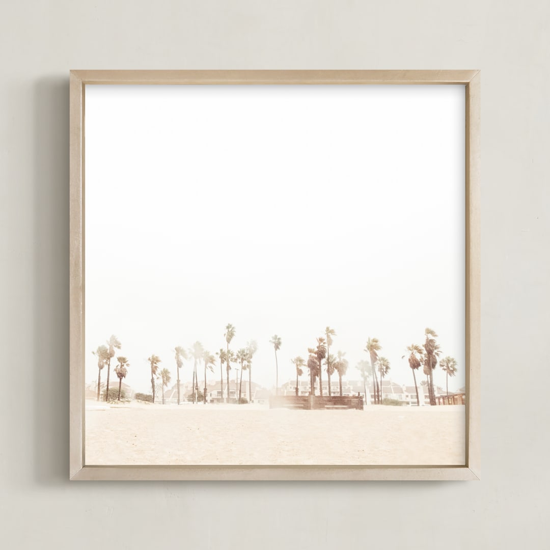 "Stormy Palms" - Art Print in warm storm by Kamala Nahas - Framed