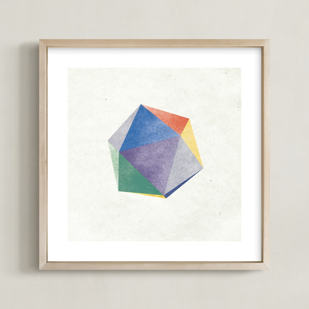 "dreamy icosahedron" - Art Print in Rainbow by Sumak Studio - Framed
