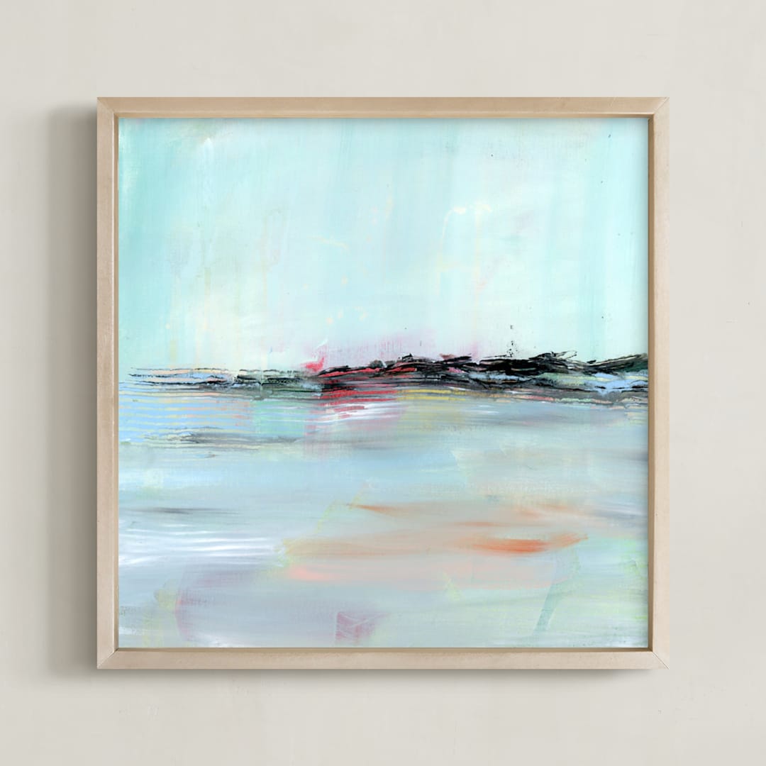"Inverse" - Art Print in Aqua by Lindsay Megahed - Framed