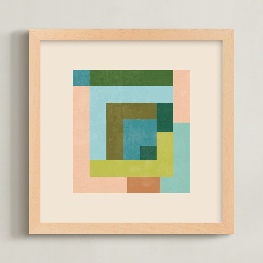 "Pixel Plush II" - Art Print in Moss Green by Creo Study - Framed