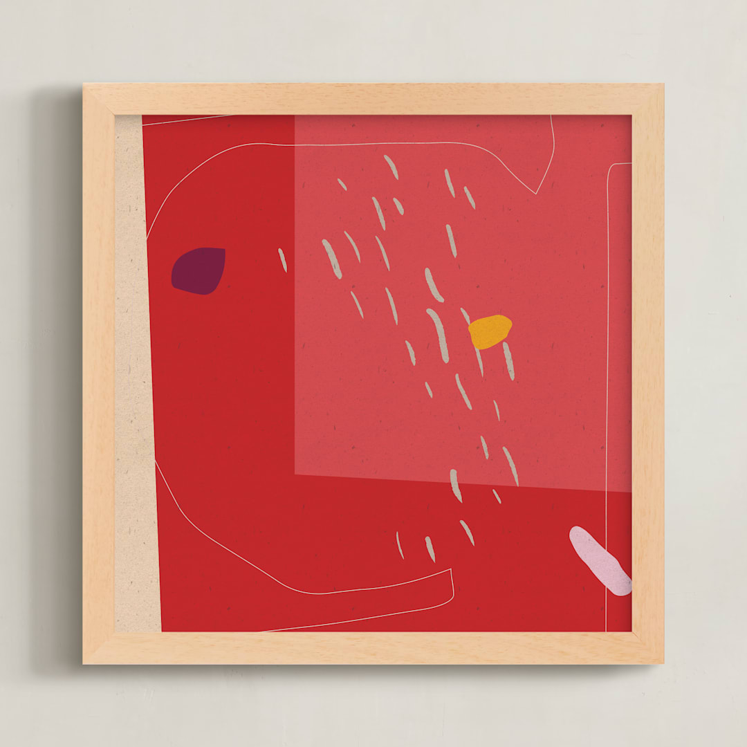 "Double cheese" - Art Print in Josef Albers Orange by Alain Castoriano - Framed