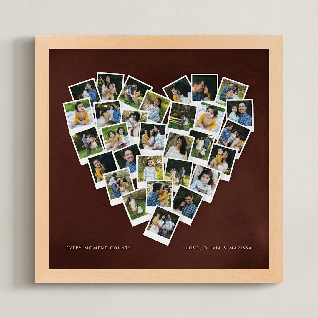 "Painted Hues Heart Snapshot Mix® Warm" - Framed Photo in Rustique by Minted - Framed