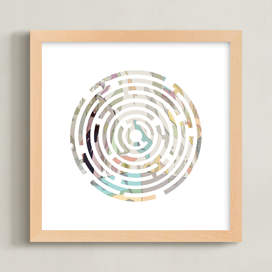 "Graphic Puzzle 2" - Art Print in White by Pat Jennings - Framed