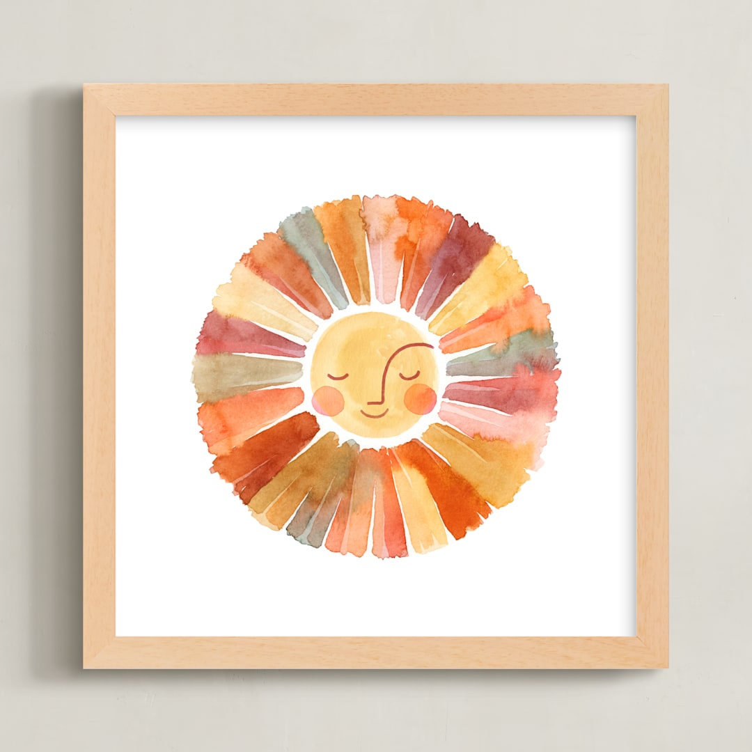 "sun face" - Art Print in Sunrise by Sara Berrenson - Framed