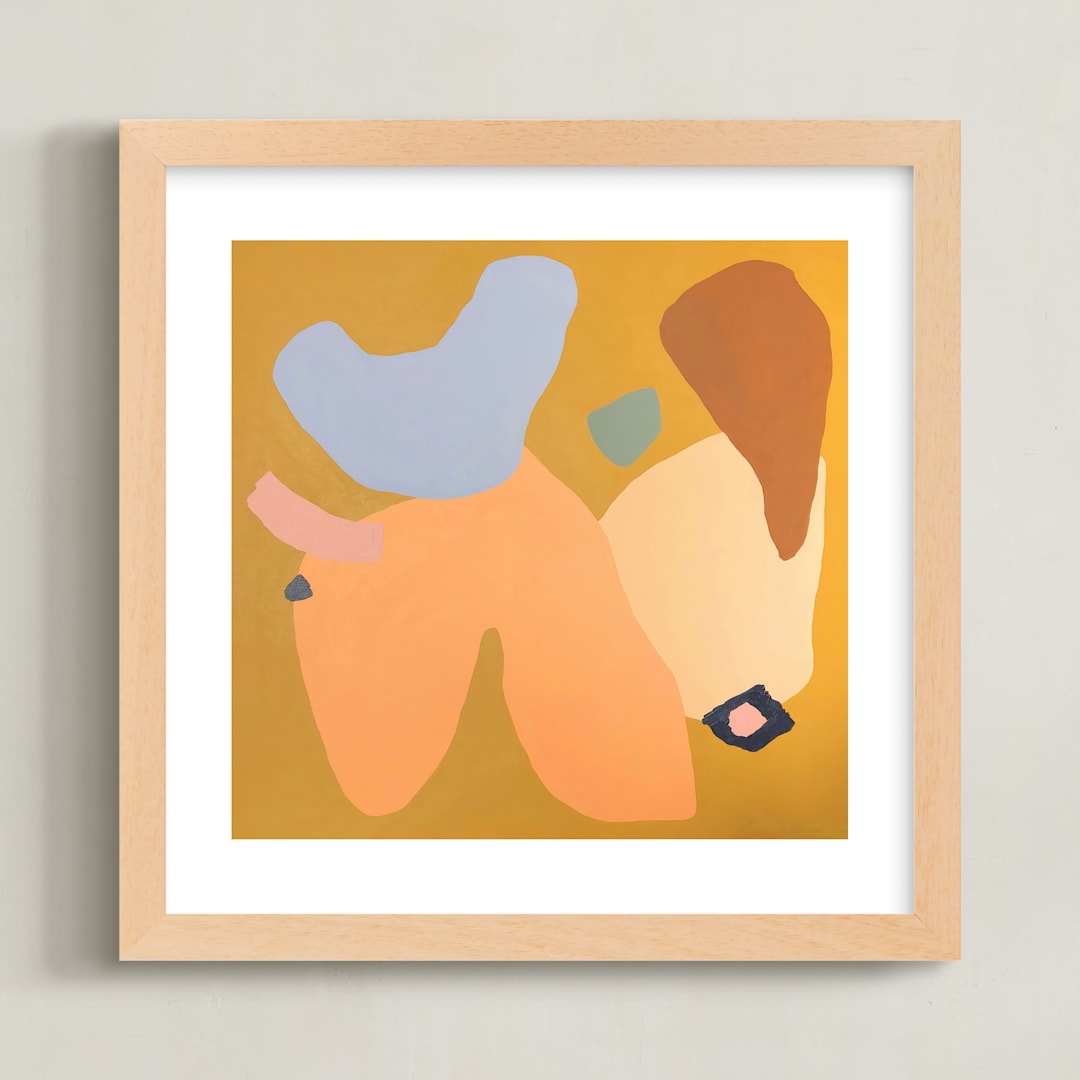 "Six" - Art Print in mustard by FERNANDA MARTINEZ - Framed