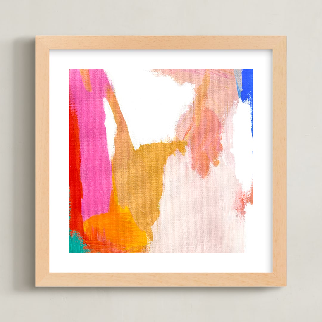 "Malibu Abstract" - Art Print in Malibu Pink by Jenny Partrite - Framed