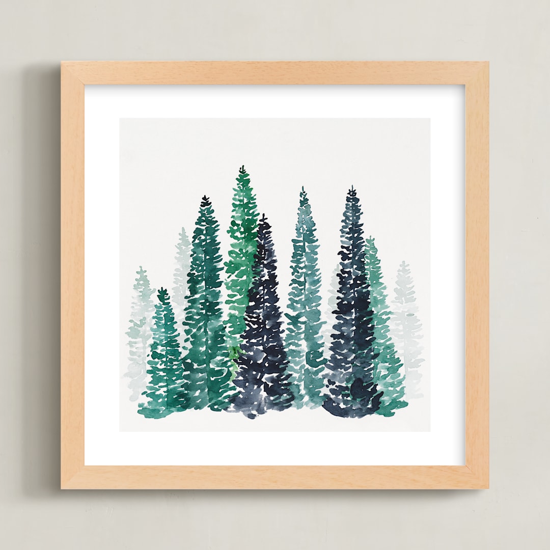 "Scenic Route" - Art Print in White by Kelsey McNatt - Framed