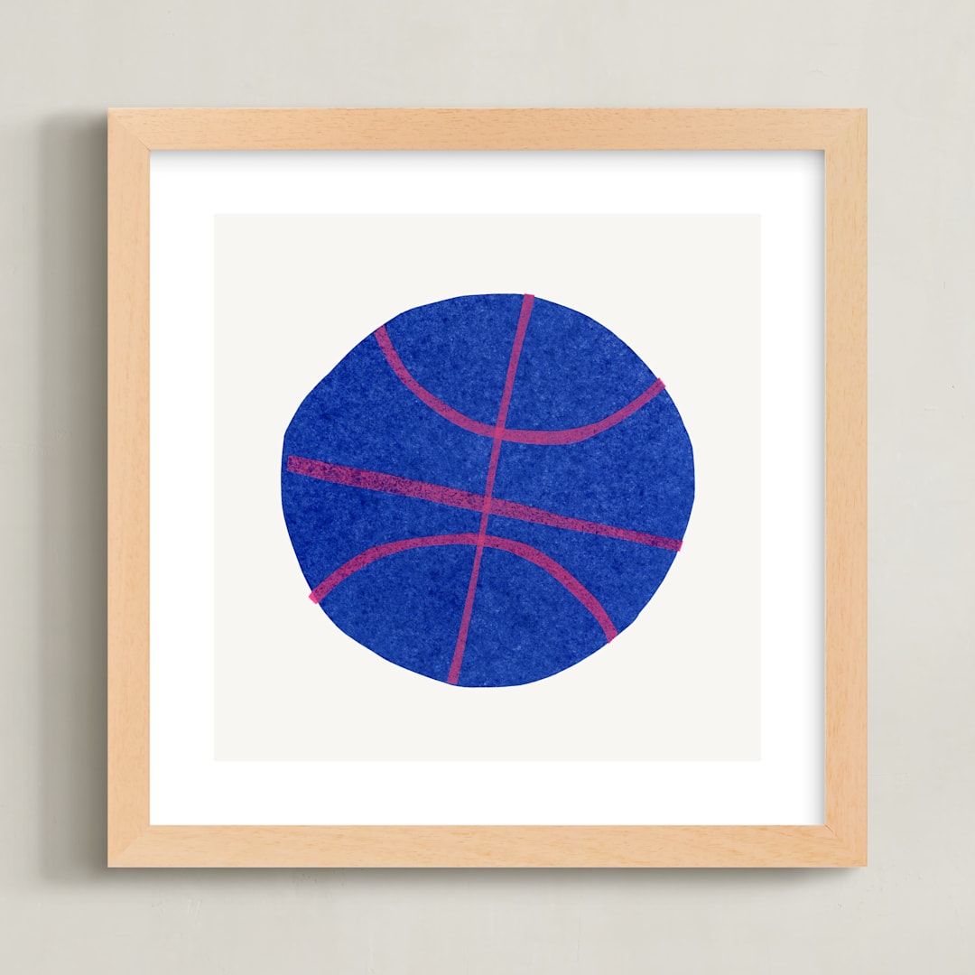 "Electric Sports 3" - Art Print in Cobalt by Carrie Moradi - Framed