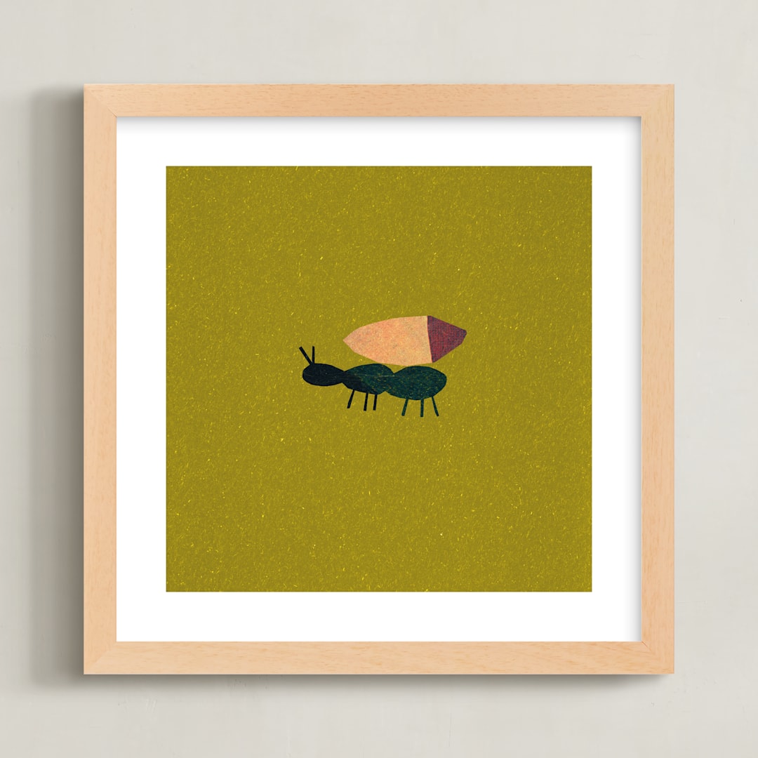 "On the Ground 2" - Art Print in Grass by Sumak Studio - Framed