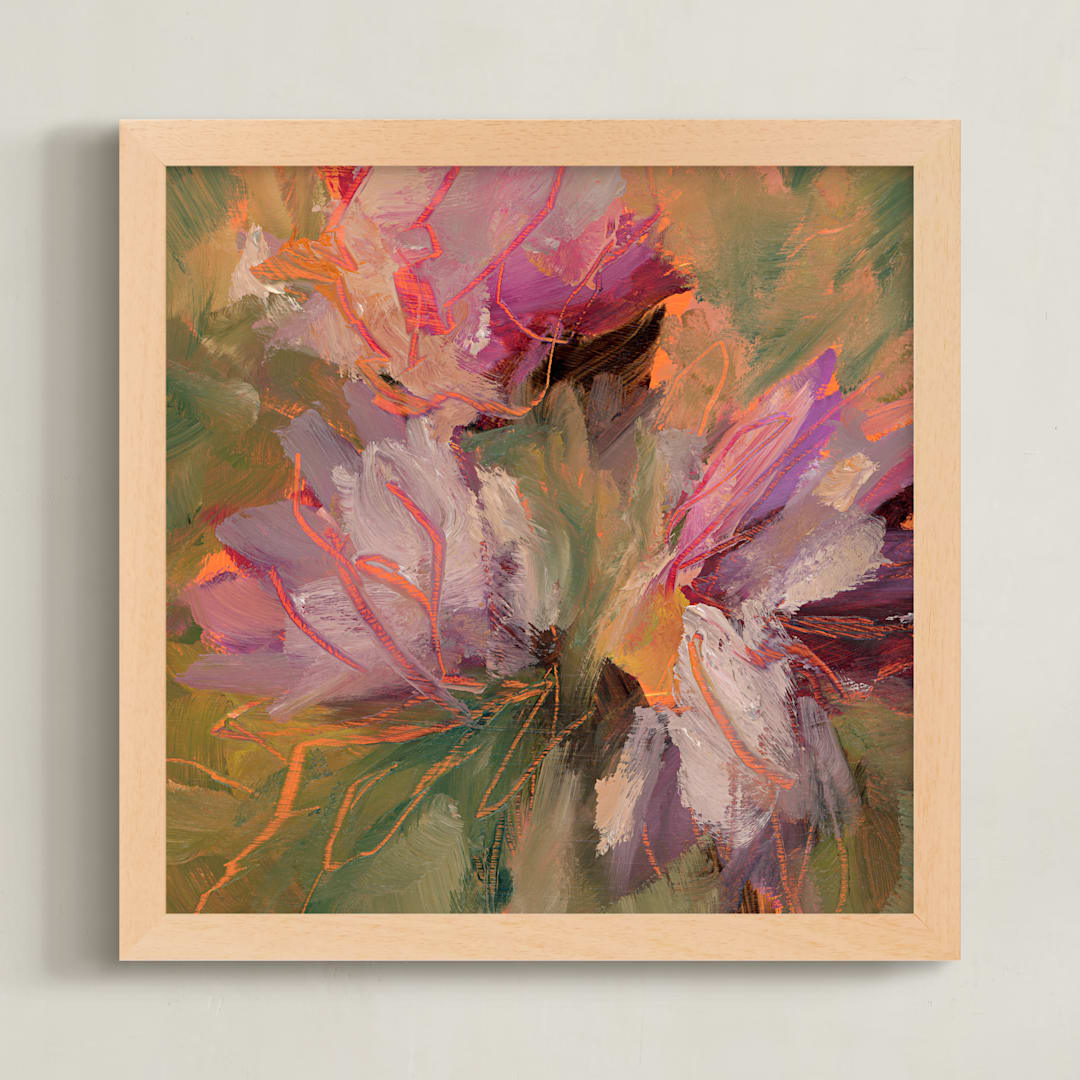 "Just a Few More Minutes with You" - Art Print in Moody Mauve by Stacy Kron - Framed