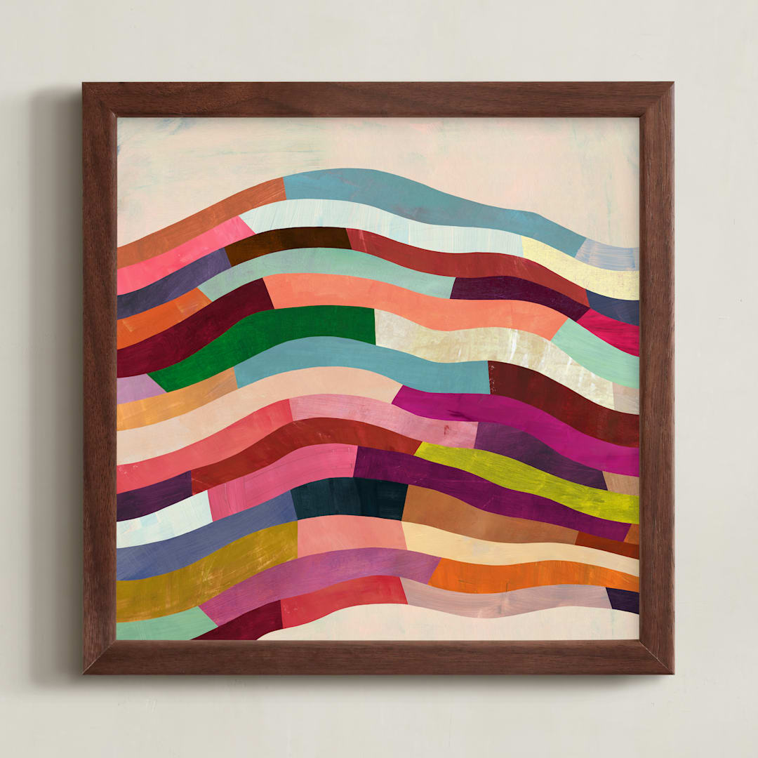 "Strata I" - Art Print in Cream by melanie mikecz - Framed