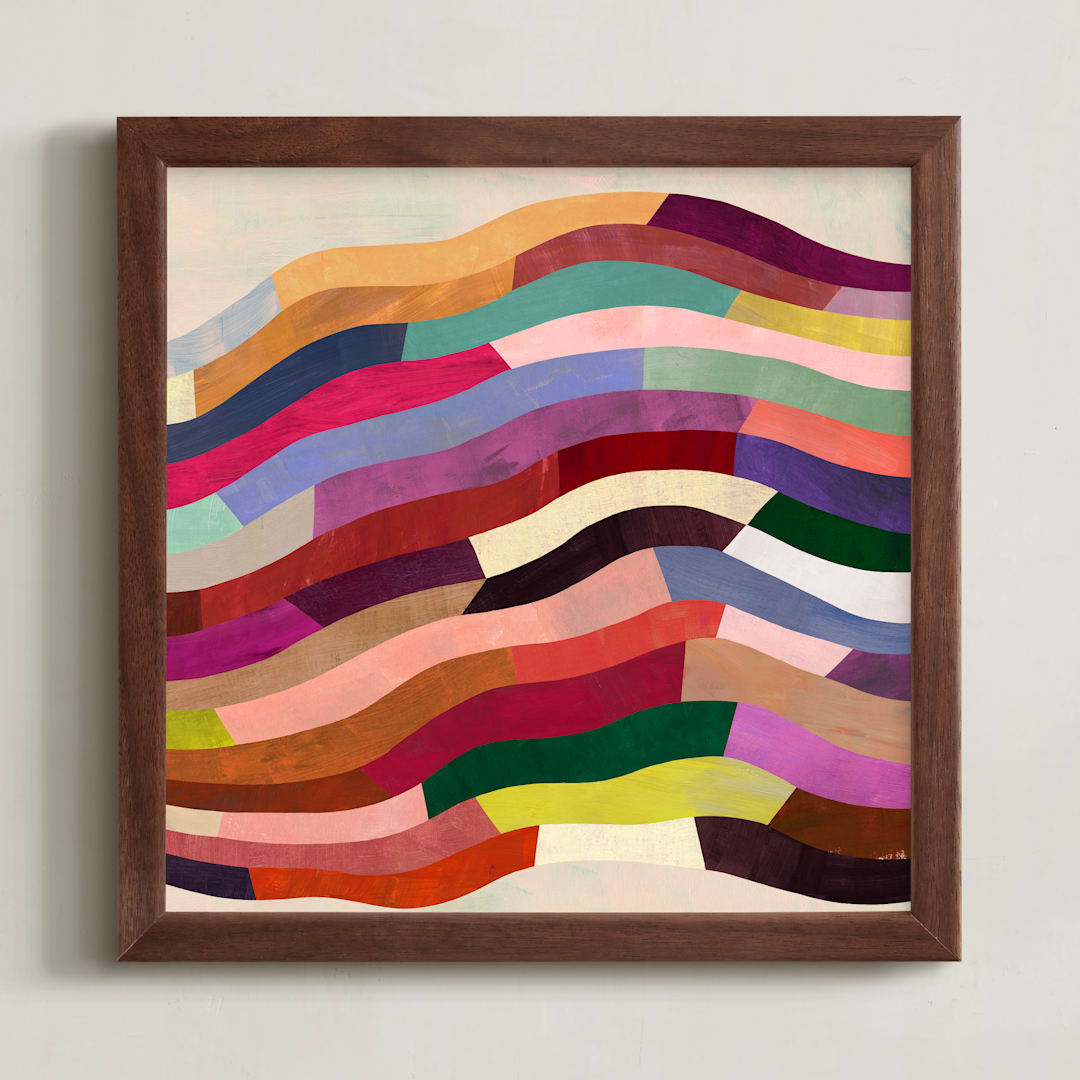 "Strata II" - Art Print in Cream by melanie mikecz - Framed