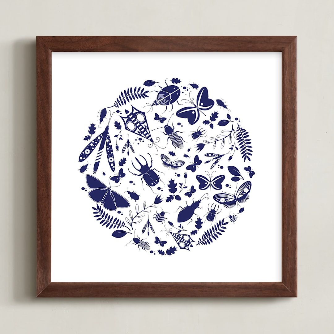 "Under The Microscope" - Art Print in Night by Kayla King - Framed