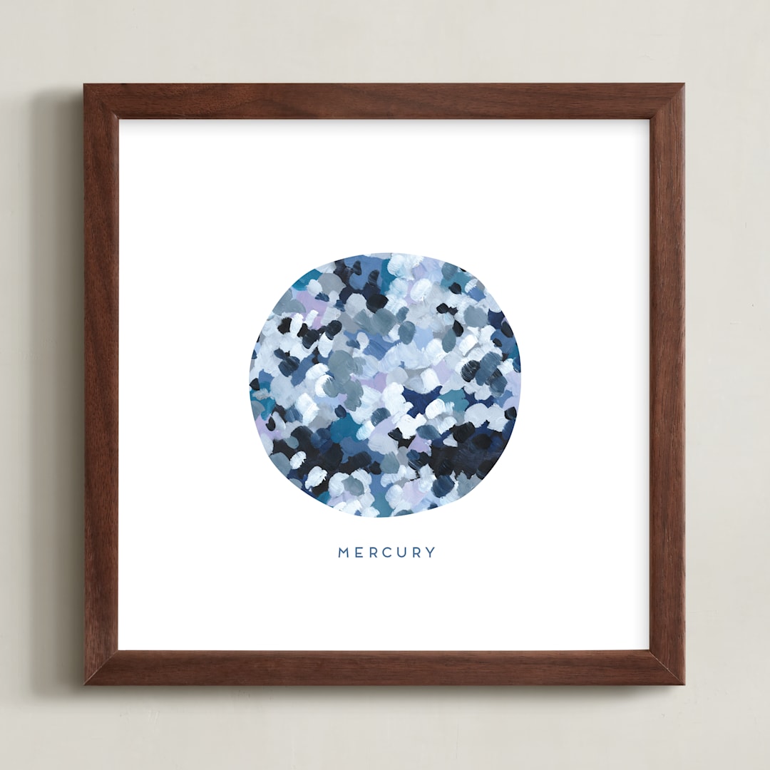 "Painted Mercury" - Art Print in Slate by Holly Whitcomb - Framed