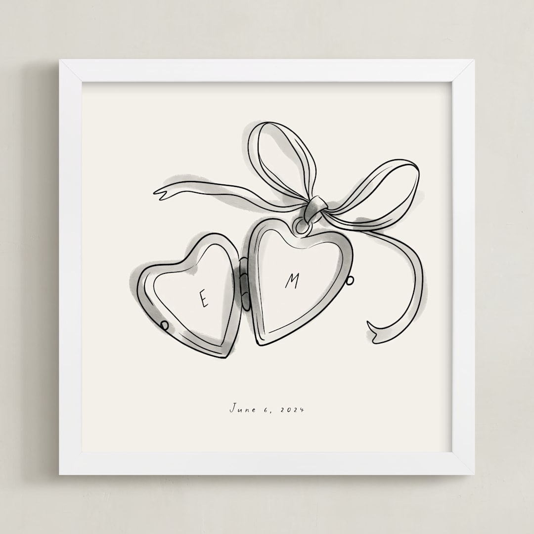 "Locket: Custom Print" - Custom Print in Cream by Ani Somi - Framed