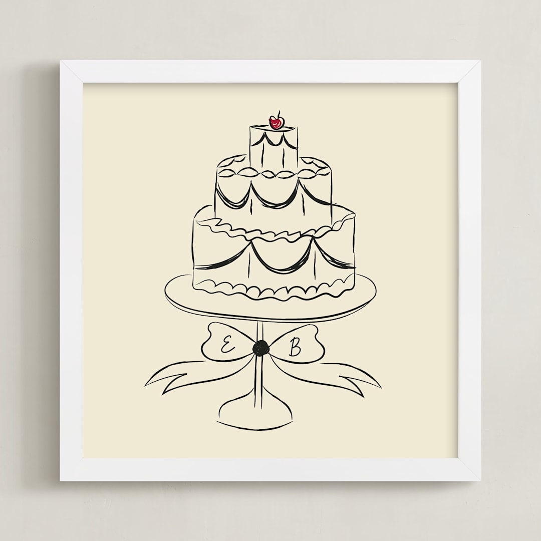 "Lambeth Cake: Custom Print" - Custom Print in Champagne by Helena Vitto - Framed
