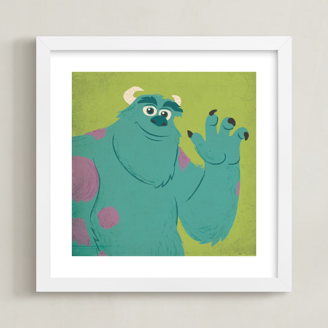 "Sulley & Mike I" - Art Print in Monster Green by Kiersten Garner - Framed