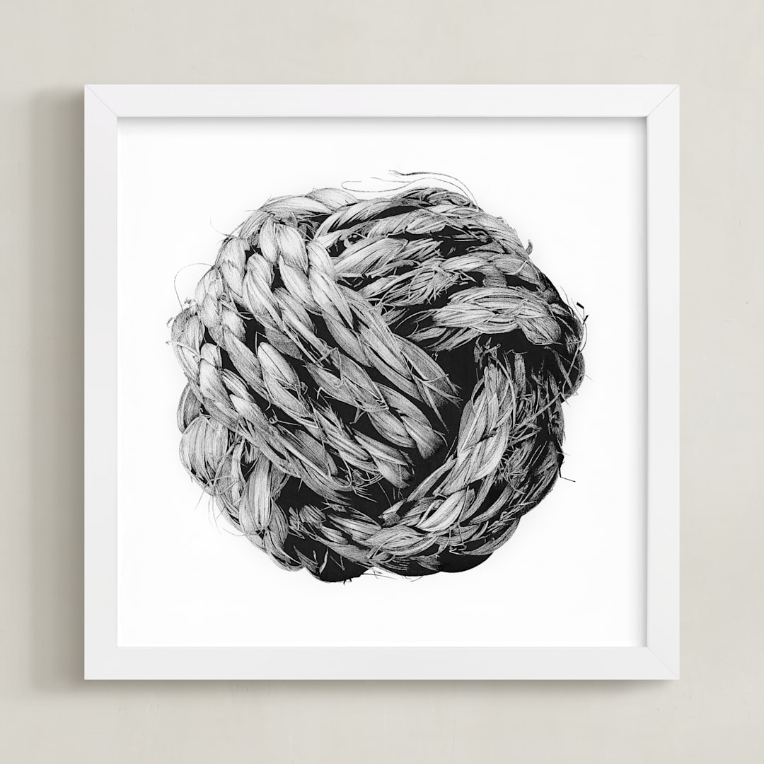 "Monkey Fist" - Art Print in White by Lucas Wade - Framed