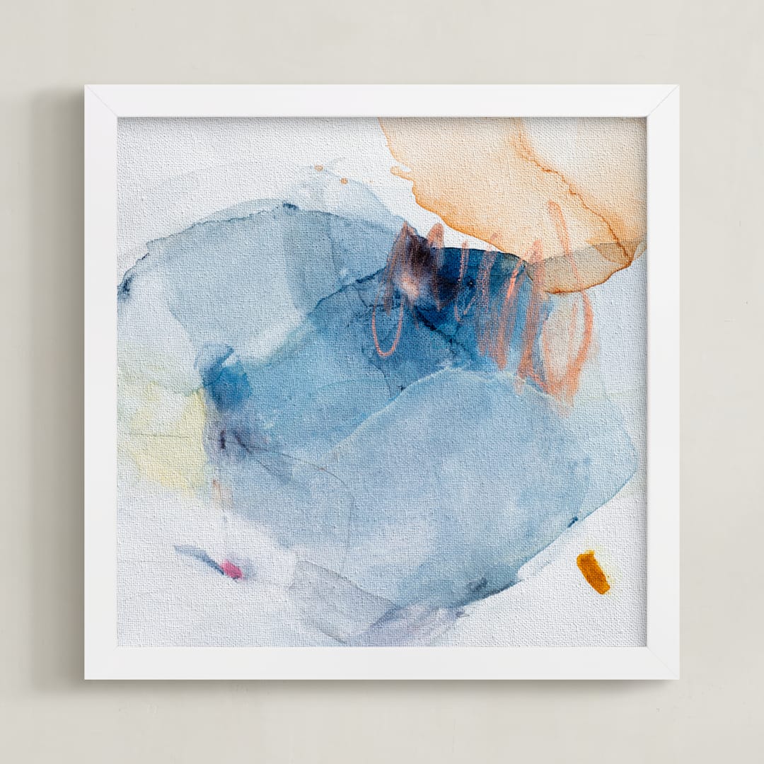"Ebb and Flow" - Art Print in Blue Grey by Arohika Verma - Framed
