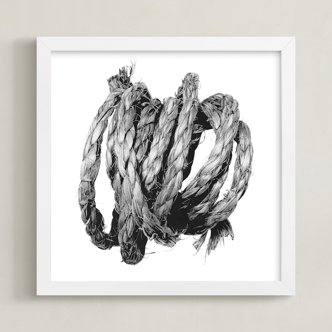 "Loose Coil" - Art Print in White by Lucas Wade - Framed