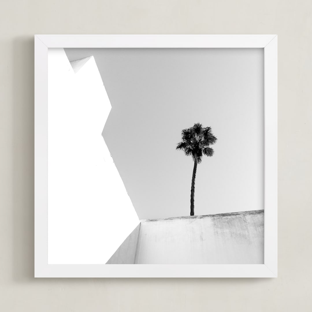 "Structured Palm" - Art Print in Black & White by Zani van Zyl - Framed