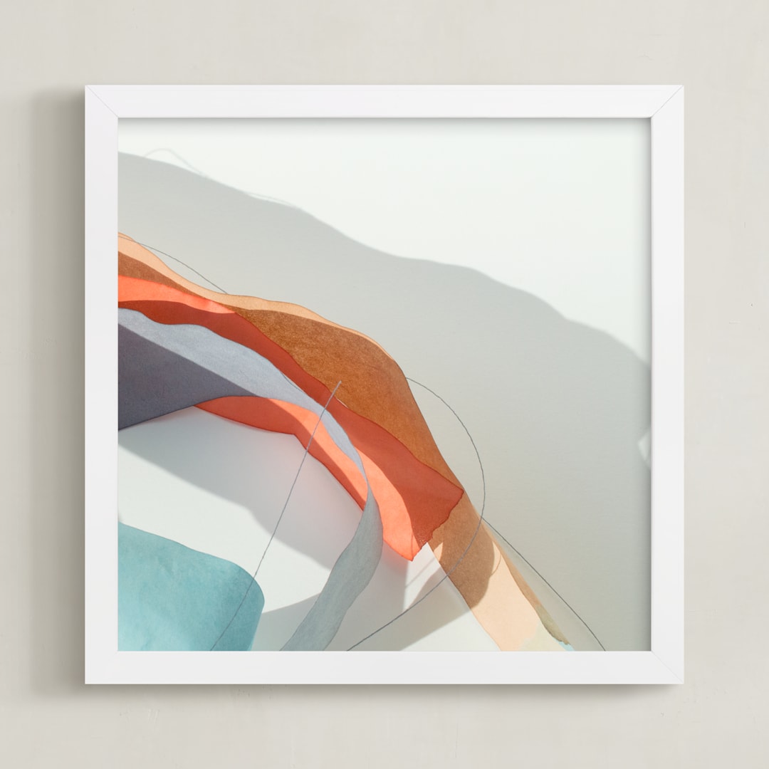 "Meanderings 11" - Art Print in Mediterranean Blue by Jenny Phillips - Framed