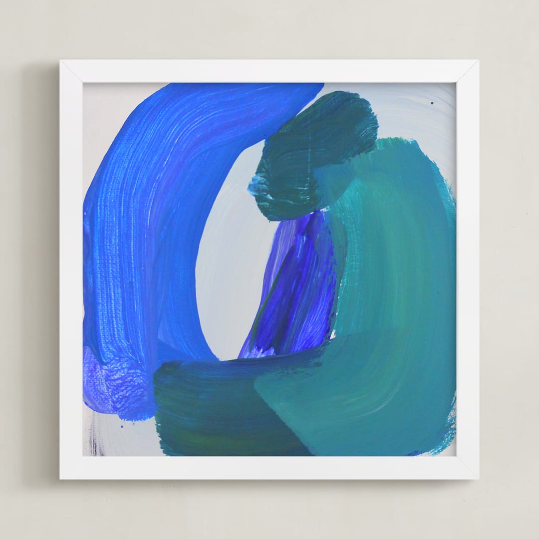 "Yield" - Art Print in blue green by Nell Waters Bernegger - Framed