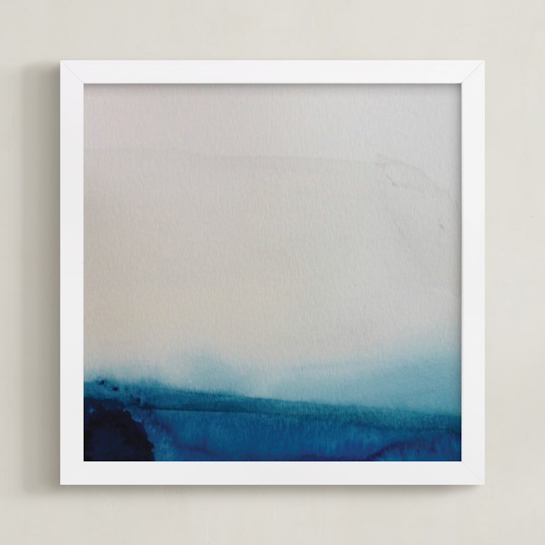 "Lands 11" - Art Print in turquoise by Nell Waters Bernegger - Framed