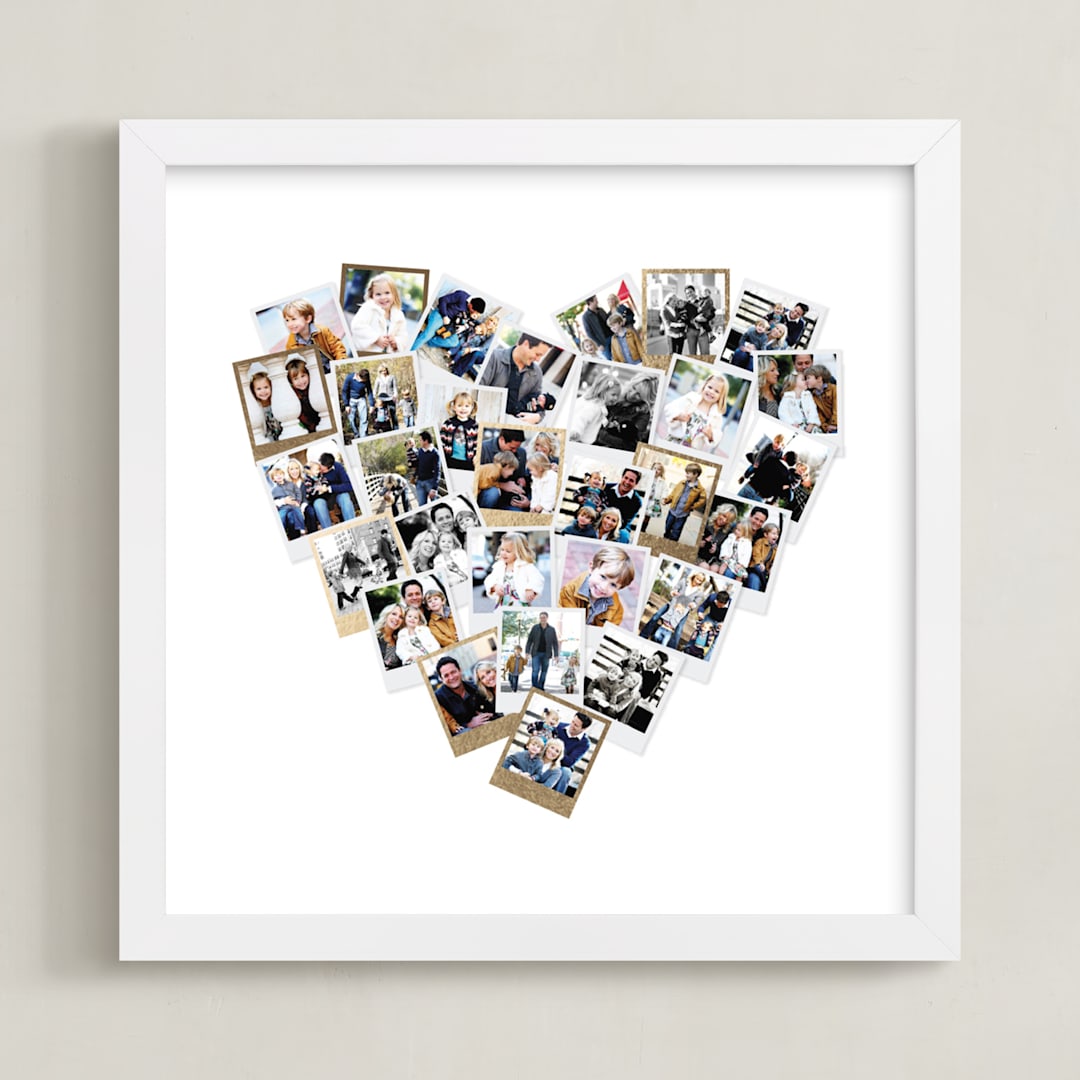"Heart Snapshot Mix®" - Foil Framed Photo in Gold by Minted - Framed