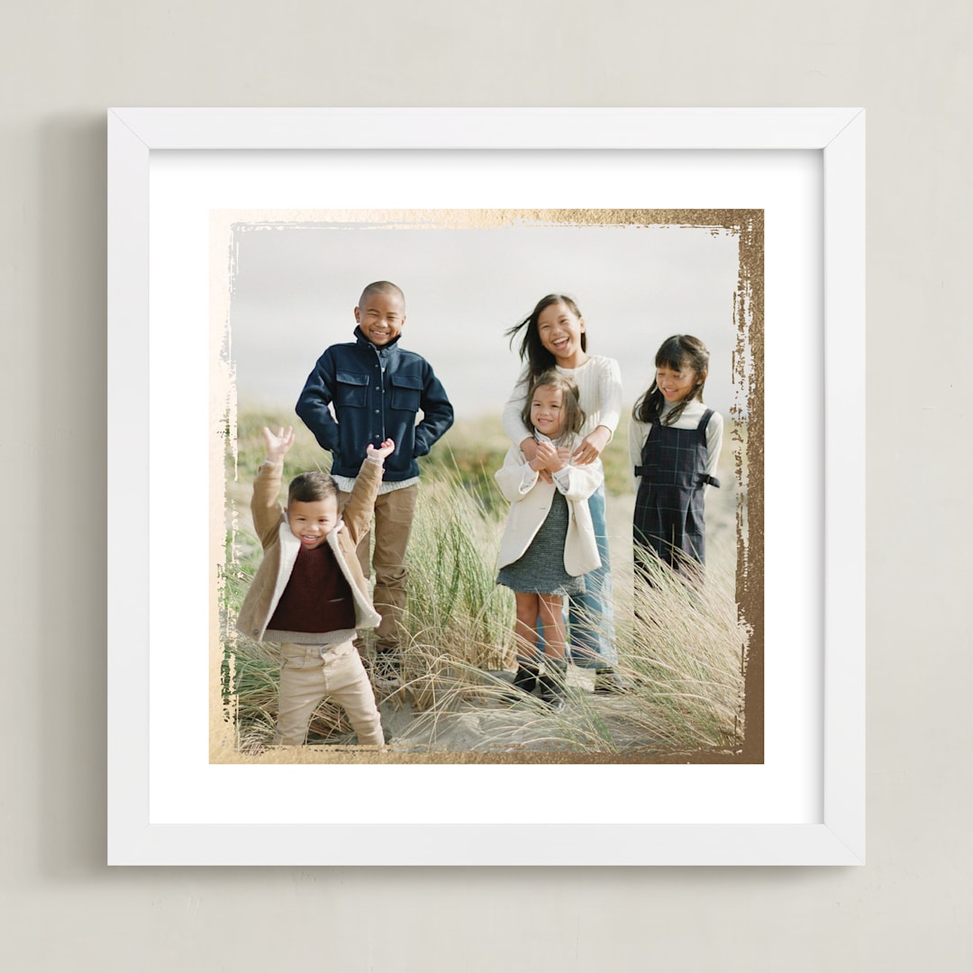 "Rustic Edges" - Foil Framed Photo in Gold by cambria - Framed
