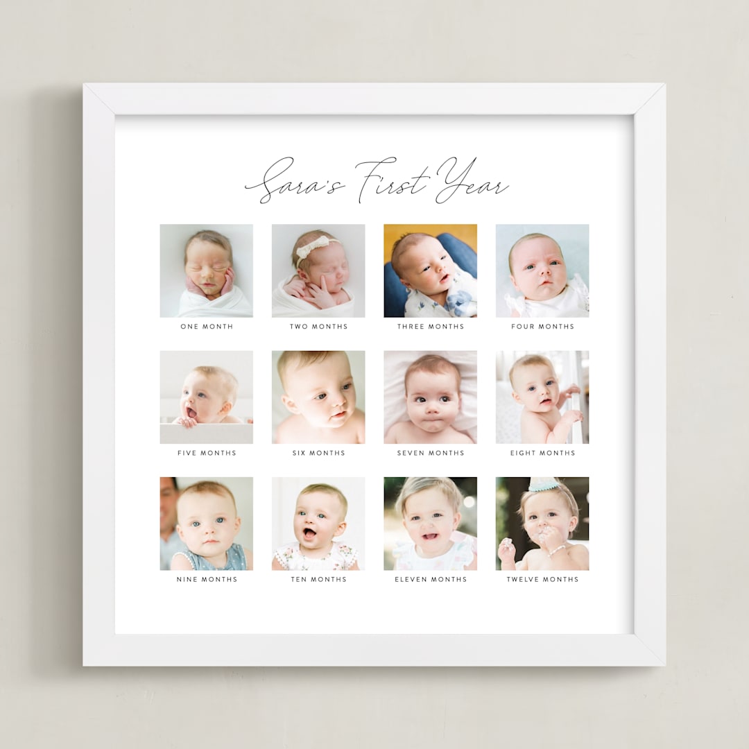 "Baby's First Year: Framed Photo" - Framed Photo in White by Erin Deegan - Framed