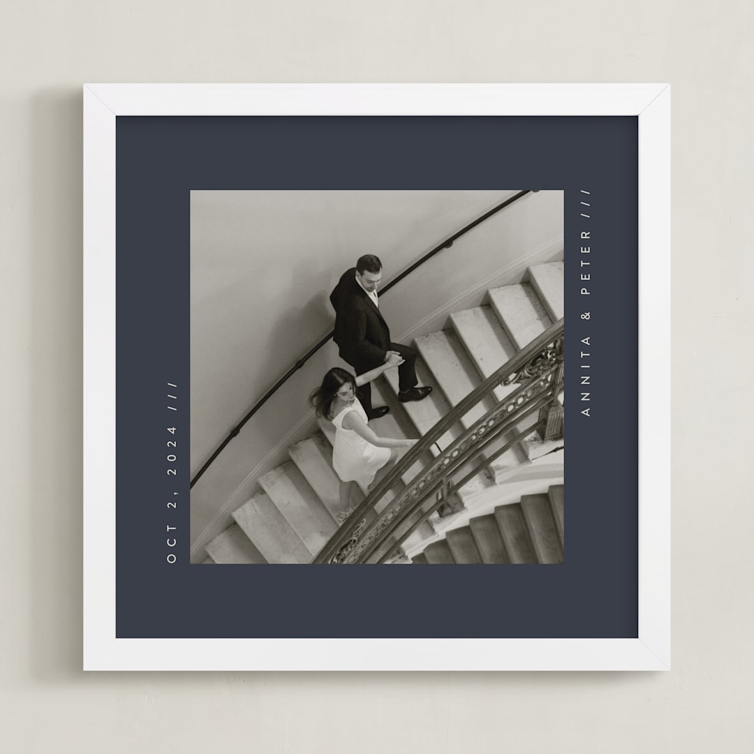 "Contemporary Typo: Square Framed Photo" - Framed Photo in Midnight by Lucrecia Caporale - Framed