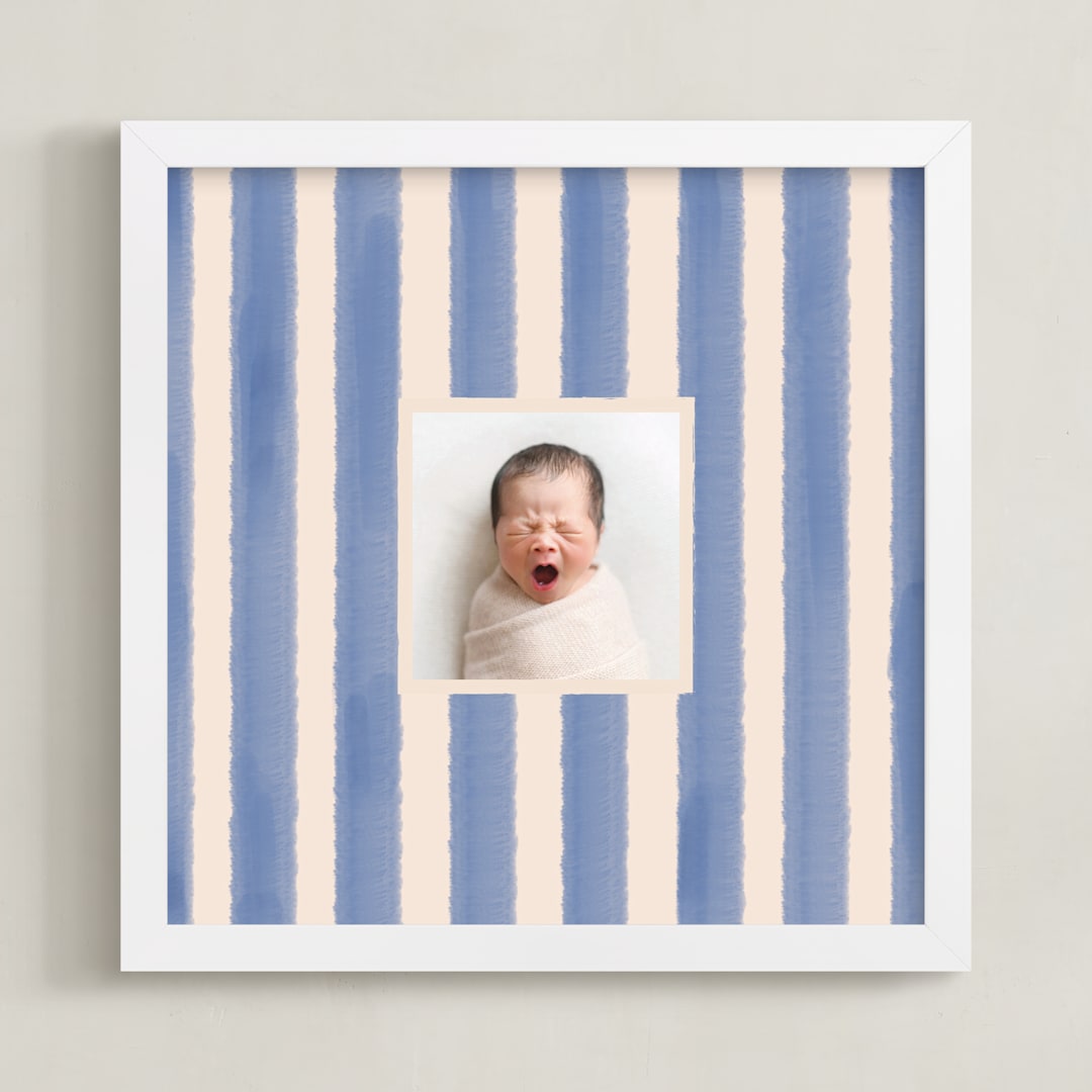 "Painted Lines" - Framed Photo in Azure by Grae - Framed