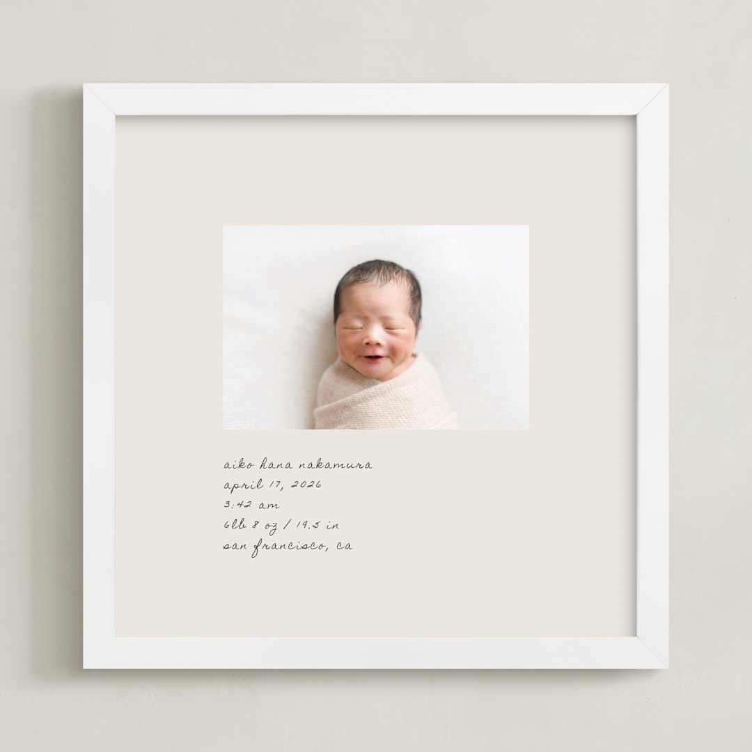 "Welcome, Little One" - Framed Photo in Cotton Cream by Sierra Lee - Framed
