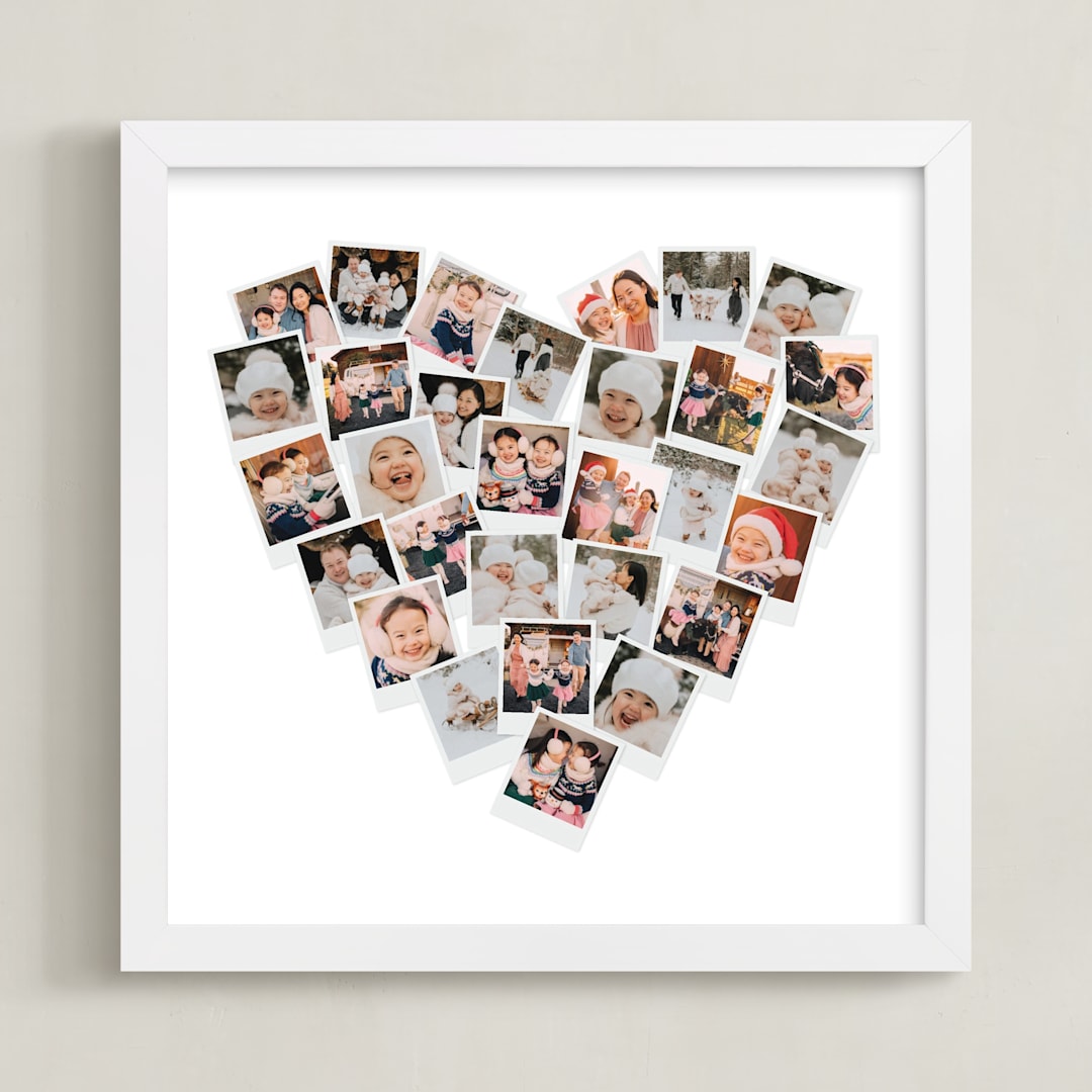 "Holiday Heart Snapshot Mix®: Framed Photo" - Framed Photo in White by Minted - Framed