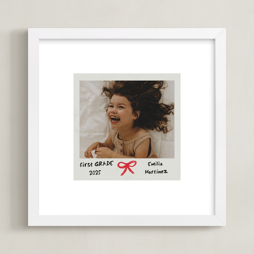 "Bow Snap" - Framed Photo in Rose by Jennifer Lew - Framed