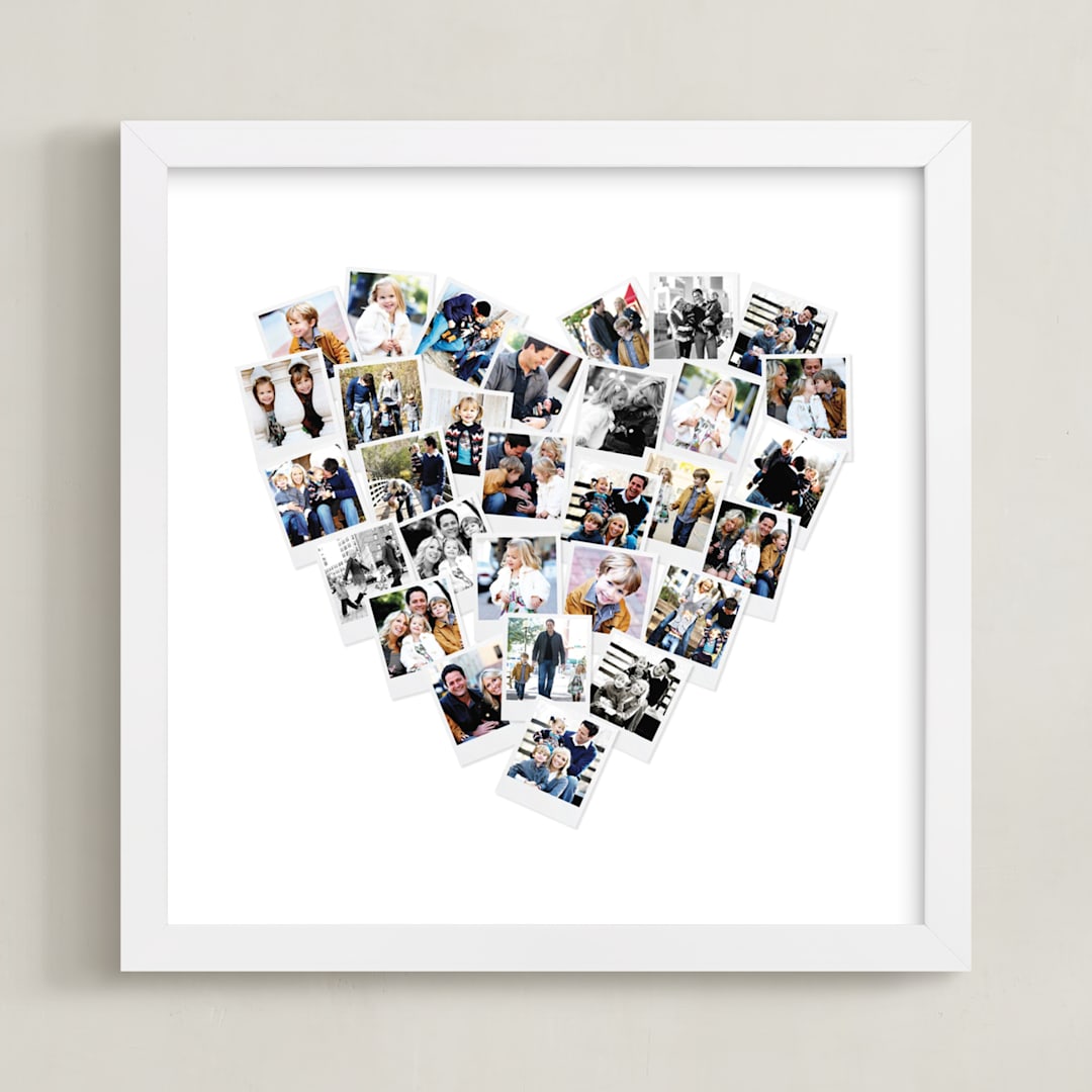 "Heart Snapshot Mix® Photo Art" - Framed Photo in White by Minted - Framed