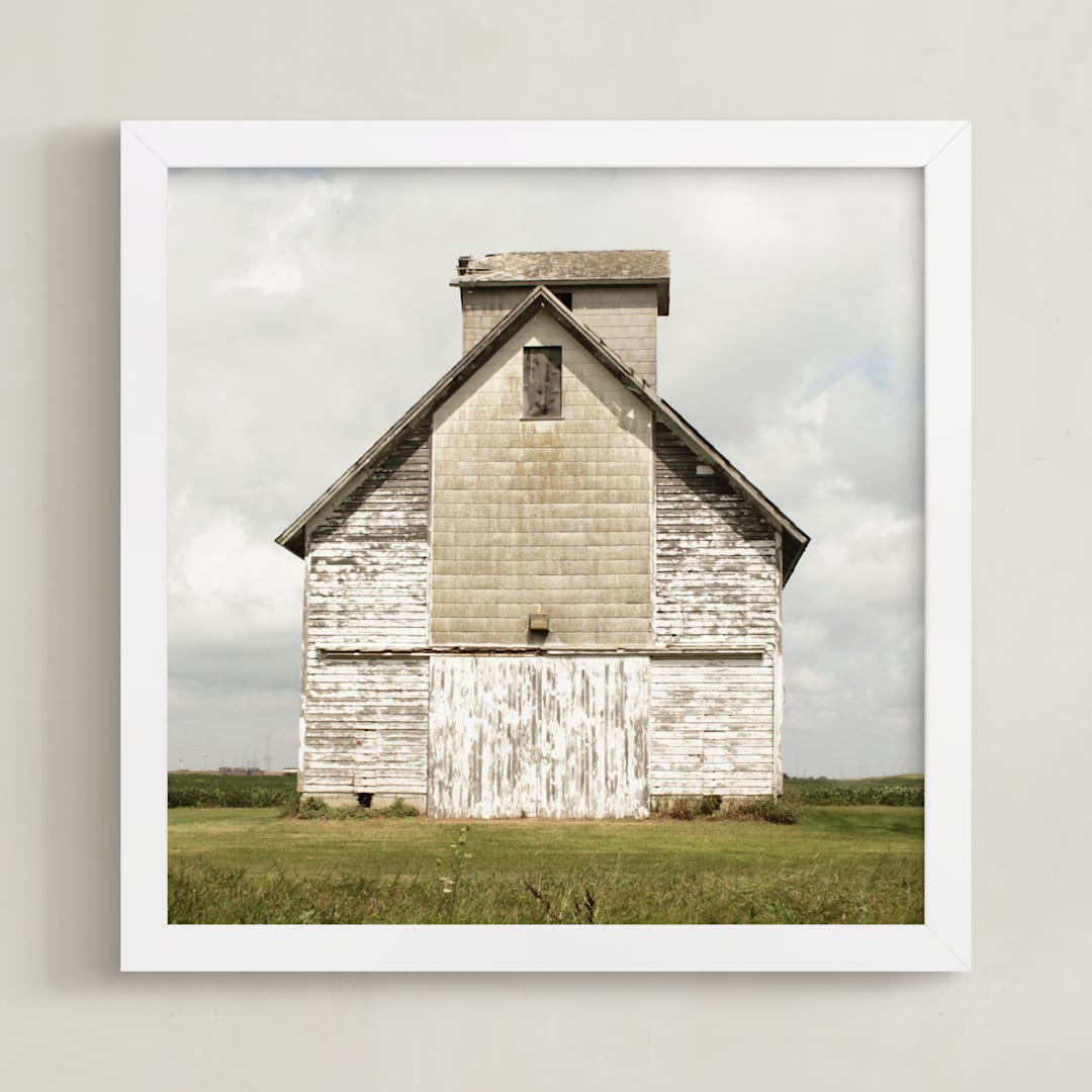 "weathered barn" - Art Print in weathered white by Baumbirdy - Framed