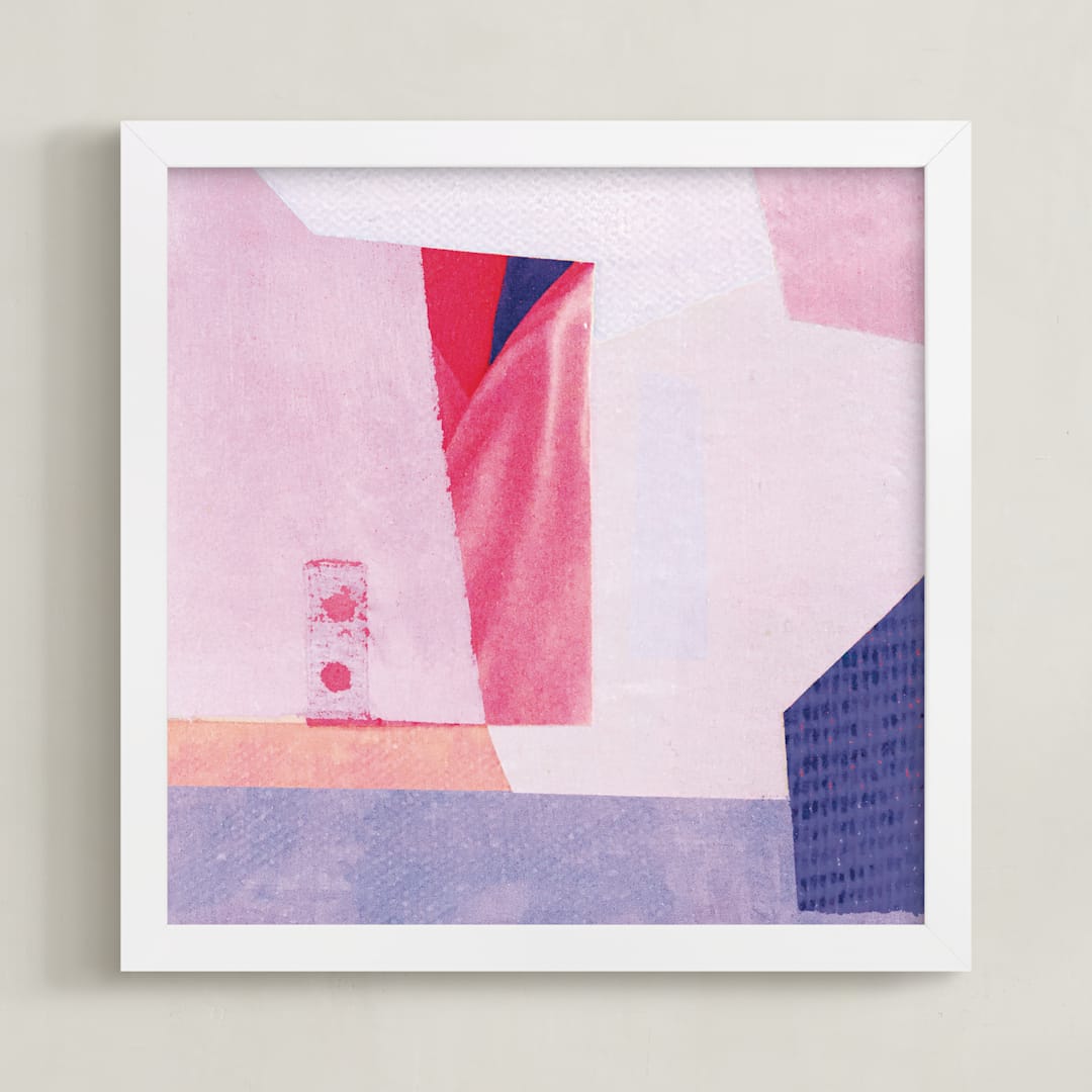 "Sunset at the Beach" - Art Print in Lilac Pink by cassie adams - Framed