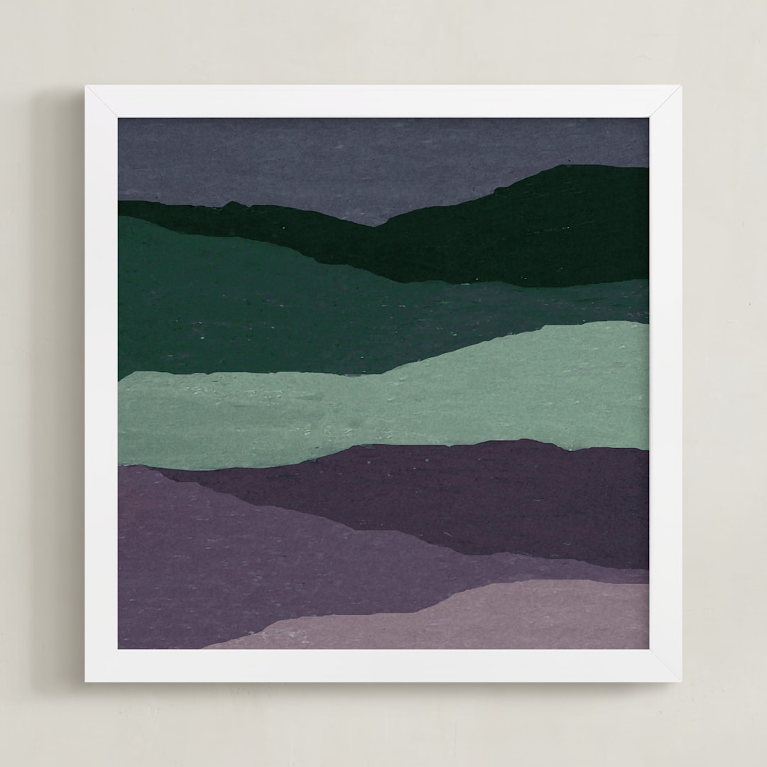 "cool shades" - Art Print in lavendar by Baumbirdy - Framed