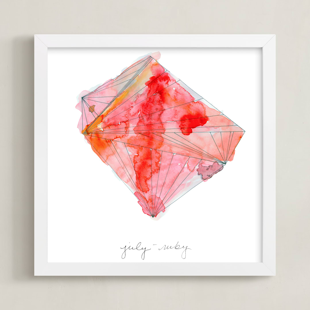 "July - Ruby" - Art Print in Ruby by Naomi Ernest - Framed