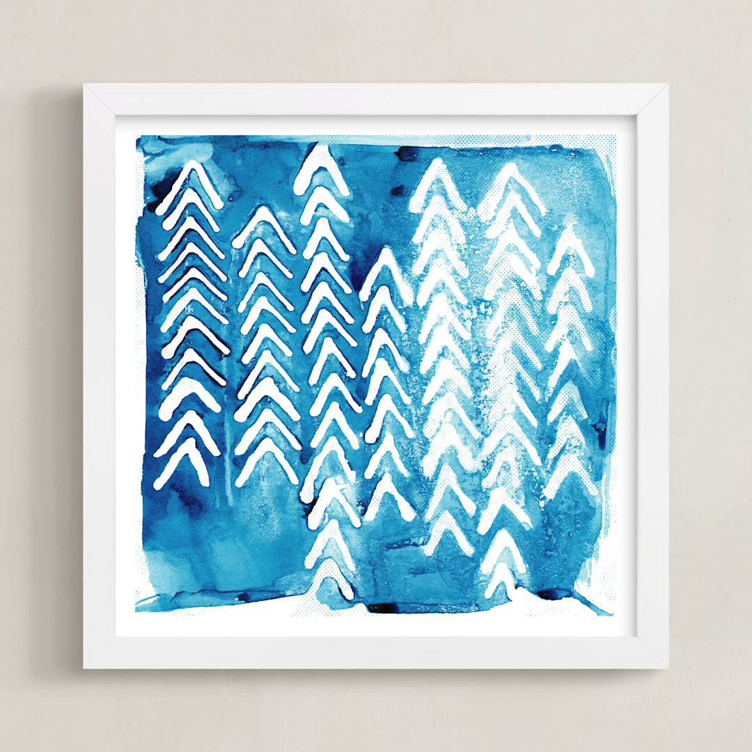 "Northern Flow 2" - Art Print in Turquoise by Kerry Doyle - Framed