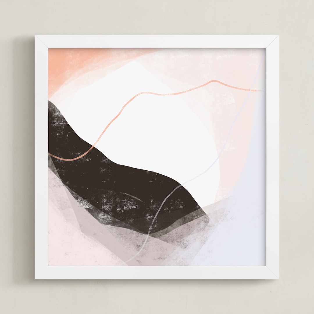 "Embodied 1" - Art Print in Apricot by Melanie Severin - Framed