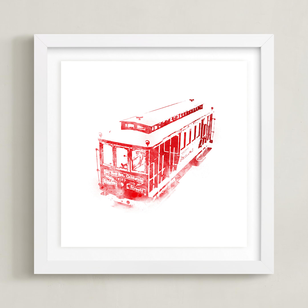 "Hop On!" - Art Print in Poppy by Paul Berthelot - Framed